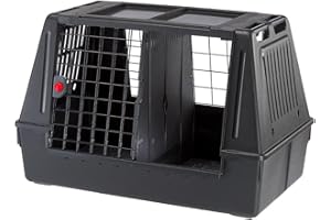 Ferplast ATLAS CAR 100 SCENIC Trasportino per Cani da Auto con Doppia Finestra, Tappeto Drenante, Portaoggetti, Maniglie, Doppia Apertura Scorrevole con Chiusura Sicura, Max 40 kg, 100 x 60 x h 66 cm
