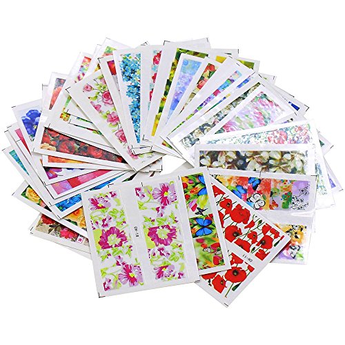 Bluelans® 50 Blatt Nagel Kunst Aufkleber, Blume Nagelaufkleber / Nagelsticker / Nail Tattoo / Nail Sticker / Nailart Tips-Dekorationen - 2