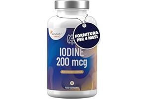 Iodio compresse 200 mcg - Capsule di Ioduro di Potassio per il Supporto della Tiroide e del Sistema Nervoso - 120 Pillole Iodio de Sensilab - Fornitura per 4 mesi