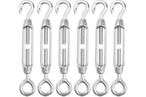 LALATOK 6 Pcs Tendeur de Fil Tendeur M4 En Acier Inoxydable, Tendeur De Cable Réglable Tendeur Cable Acier, M4 Tendeur Cable, Crochet de Ridoir et Oeil Ensemble