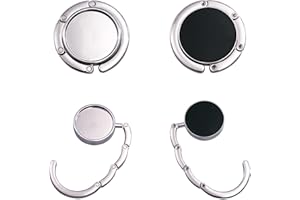 Aidqxbaoer 2X Faltbare Antirutsch Taschenhaken Halterung für Handtaschen - Tisch Handtaschenhalter Haken - Silber