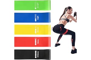 YEVON Resistance Bands Set – 5 Levels Exercise Bands for Yoga, Pilates & Workout Training – Latex Fitness Bands for Leg, Glute & Arm Exercise – Portable Stretch Bands for Home Gym Rehab and Travel