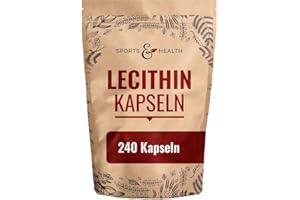 ‎CDF SPORTS & HEALTH SOLUTIONS Lecithin Kapseln - 240 Softgel Kapseln - 1200mg pro Tagesdosierung - Hochdosiert - Sojalecithin, Lethicin, Lezitin