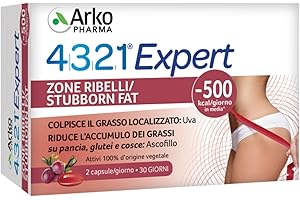 Arkopharma 4321 Expert Zone Ribelli - Integratore Alimentare - Per Pancia, Glutei e Cosce - Complesso di Ascofillo e Uva - 1 Confezione da 60 Capsule