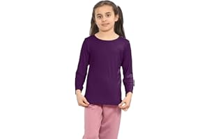 janisramone® Kids T Shirts - Casual Girls and Boys Long Sleeve T Shirt - Round Neck Girls School Shirts, Stretchy & Comfortable Boys & Girls Long Sleeve T Shirt