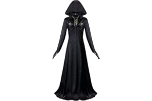 NUWIND Evil 8 Vampire Madam Lady Dimitrescu Daughters Bela Dimitrescu Witch Dress with Hood Accessories Woman Gothic Cosplay Costume Outfits Suit Halloween Carnival Fancy Dress Party
