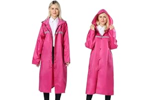 Pahajim Poncho Waterproof Adult Reusable Rain Coats for Men Women Rain Jacket with Reflective Tape Lightweight Long Raincoat with Hoods for Travel Festivals Fishing Hiking Camping