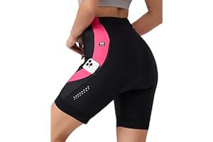 VeloVibe Radhose Damen mit 4D Sitzpolster Fahrradhose Damen Radlerhose Damen Gepolstert Atmungsaktiv Stoßfeste Radhose Damen Kurz mit Taschen Radlershorts Damen