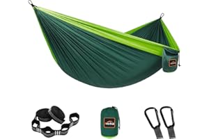 AnorTrek Camping Hammock, Super Lightweight Portable Parachute Hammock with Two Tree Straps Single or Double Nylon Travel Tree Hammocks for Camping Backpacking Hiking