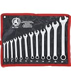 SuperKrome 86265 Gabelringschlüssel Set 15-tlg – 12-kant, 8 Bis 22 Mm, Made In USA, Mit Halter, Robustes SuperChrom-Finish