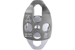 Sharplace Poulie 32KN en Almélec, Équipement Travail en Hauteur, Alpinisme, Poulie d'escalade en Plein Air, Gris 15x8x5.5cm