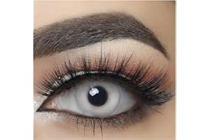 MYSA LENS® Lentilles De Contact De Couleur Fantaisie Crazy pour halloween Yeux Blanc out Demon White out 12 Mois sans correction