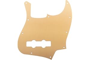 Musiclily Ultra 10 Agujeros Aluminio Anodizado Golpeador J Bass Pickguard para Fender American Standard Jazz Bass, Dorado