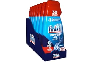 Finish Powergel Detersivo Lavastoviglie Fresh, Gel Lavastoviglie, 210 Lavaggi, 7 confezioni da 30 Lavaggi di Liquido Lavastoviglie