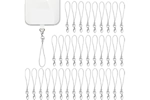 NIANOPKM 50 Stück Gris Mobile Phone Lanyard Strap for Keyrings, Mobile Phone Pendant Loops with Carabiner, Phone Ring Strap, Mobile Phone Charm Cord for Pendents, USB Key Pendentif