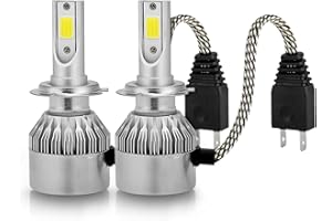 LEOFLA Coppia Di Lampade A Led Per Auto Moto C6 H7 6000K Fari A Luce Bianca Lampadine