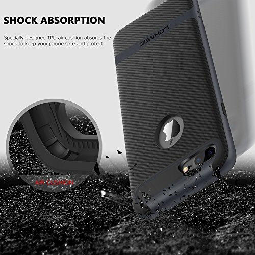 iPhone 7 Plus caso la armadura prima Doble capa paragol pes Marco duro de la PC TPU interior fibra de carbono recubierta con una excelente antideslizante y la cubierta a prueba de golpes caso para el iPhone 7 plus- Negro reviews iPhone 7 Plus caso la armadura prima Doble capa paragol pes Marco duro de la PC TPU interior fibra de carbono recubierta con una excelente antideslizante y la cubierta a prueba de golpes caso para el iPhone 7 plus- Negro