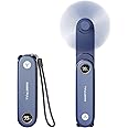 SWEETFULL Portable Handheld Mini Fan with LED Display, 2-in-1 Personal Foldable USB Rechargeable Hand Held Fan & Flashlight for Travel, Lash Eyelash, Cute Small Pocket Fan for Women, Girls