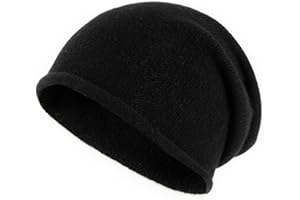 Villand 100% Cashmere Slouchy Beanie Hat for Women, Knitted Ladies Soft Warm Cashmere Skull Beanies Cap