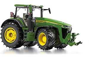 WIKING 077859 Modelo de tractor John Deere 8R 410, 1:32, Metal/Plástico, A partir de 14 años, Muchas funciones, Capó del motor abatible, Brazos superiores e inferiores móviles