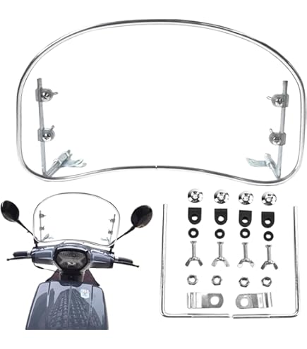 Motorrad Windschutzscheibe Transparent 39x22cm - Universeller Spoiler Für Roller & E-Bikes