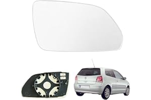 SOEKODU Cristal de Espejo reemplazar para VW Polo 9N 2005-2009, Retrovisor Exterior Ajustable Adecuado reemplazar para Skoda Oktavia (1Z3 / 1Z5) 2004-2008, Lente de Marcha Atrás (Derecha)