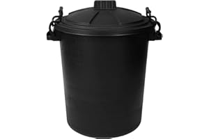 JMS we create smile 50L Plastic Bin/Waterproof/Rodent Proof for Outdoor/Animal Feed Food Storage with Locking Lid