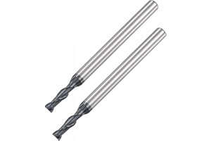 sourcing map Square Nose End Mill, 3mm Tip Dia Solid Carbide AlTiN Coated CNC Router Bits 2 Flute Spiral Milling Cutter HRC45 with 4mm Shank 50mm (2-inch) Length, 2pcs