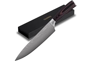 GOURMEO Coltelli da Cucina Professionali con Maniglia in Legno - Coltello da Cucina in Acciaio Inossidabile - Coltello da Cucina Professionale per Tagliare e Intagliare