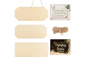 AKOLAFE 18 cartelli in legno incompiuti Blanko, 23,5 x 9 cm, da appendere, in legno con 2 fori e corda di iuta per matrimoni, fai da te, pittura, scrittura e decorazione