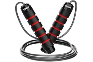 ESWIFT Jumping Premium-Sprungschnur - verstellbare Länge, rutschfeste Griffe, Hochgeschwindigkeits-Springseil für Fitness, Cardio und Training - 2,8 m lang für Kinder und Erwachsene