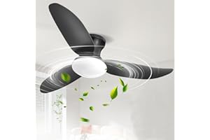Dibaful Ventilateur de plafond 100cm avec éclairage, plafonnier LED 46W | Ventilateurs de plafond avec télécommande, variateur d'intensité 6 vitesses, pour chambre, salon, salle à manger Noir