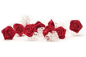 FLEXISTORE 5 Petites pinces à cheveux ornées de roses hairclips Bijoux de cheveux mariée - Rouge Bordeaux