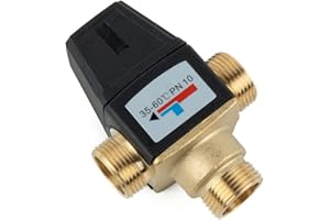 Oniissy Verschiedene Anschlüsse, Thermostatmischventil, 3-Wege-Mischventil (35-60°C, Außengewinde 1 Zoll (33 mm) DN25)