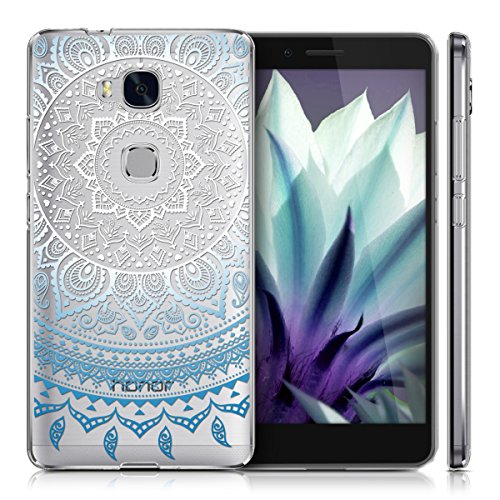 kwmobile Funda para Huawei Honor 5X   GR5 - Carcasa de  TPU  para m  vil y dise  o de Sol hind   en  Azul Blanco Transparente 