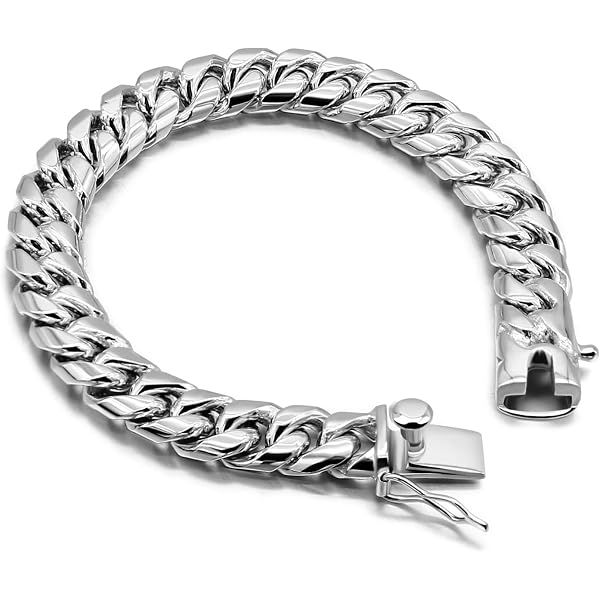 Massiccio Bracciale IN Argento Sterling Con Gemme Lussuoso Packaging