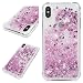 Produktbild Hülle für iPhone XS Mas 6.5 Zoll, Ultradünnen Weich Flexibel Anti-Kratzer Stoßfest Flüssig Bewegende Treibsand Transparent Silikon TPU Schutzhülle Bumper Handyhülle Gemalt Diamant Rose Gold Liebe