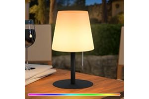 ‎UUFFOO uuffoo Led Akku Tischlampe kabellos LED tischleuchte 7 Farben, USB C Aufladbar für Indoor Outdoor Schlafzimmer Esstisch Garten Balkon Camping (Schwarz)