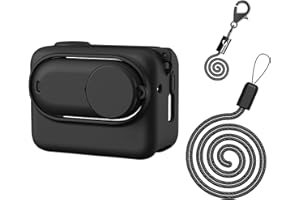 Gdraco Silikon-Schutzhülle kompatibel mit Insta360 GO3 Sleeve Case Cover Objektivdeckel mit Lanyard für Insta 360 GO 3 Action-Kamera-Zubehör (schwarz)