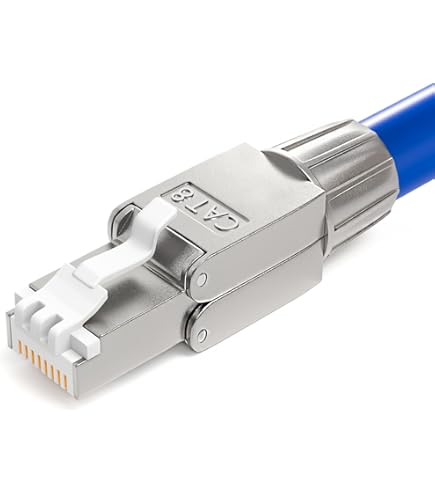 hb-digital CAT 6a netwerkcontactdoos inbouw 1-poort RAL9010 zuiver wit 1x CAT 6a Keystone RJ45 module LAN Ethernet Keystone bus bus inbouwbus voor CAT 5e CAT 6 CAT 6a 500MHz 10 Gbit/s