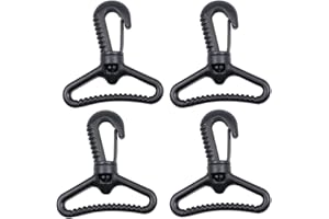 BAIWOAK Ganci a scatto in plastica,20mm,25mm,32mm,38mm,50mm gancio girevole in plastica per cancello, gancio girevole girevole a scatto con fibbia per cinturino, Nero