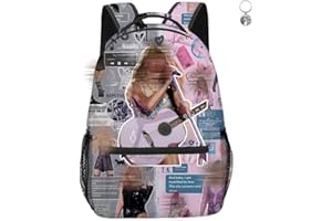 AII LOVER Singer Music Lover Backpack with Keychain,16in 3D Printed High Capacity Schoolbag Boy And Girl Schoolbag. (A)