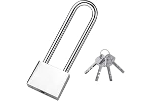 GUANGYUAN Lucchetto allungato con 4 chiavi, 30 mm, lucchetto ad arco lungo, resistente, impermeabile, per esterni, per magazzini, porte, capannoni