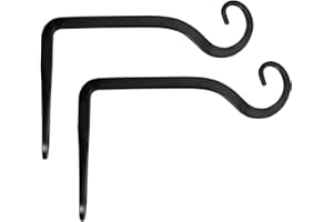Mkouo 2 Pcs Wall Hook Hanging Plant Bracket, Decorative Straight Plant Hanger for Bird Feeders, Planters, Lanterns, Wind Chimes, Indoor Outdoor, 15cm