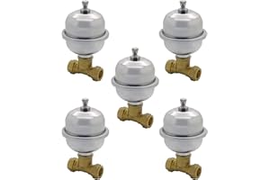 UNVENTED COMPONENTS EUROPE Shock Arrestor 0.16L Mini Expansion Vessel, 15mm Tee, Stainless Steel, Prevents Noisy Pipes, WRAS Approved, 135mm Height, 80mm Diameter (5 x Shock Arrestor + 15mm Tee)