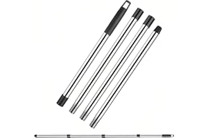 SRJQXH Pertiga Telescopica 1 Juego Acero Inoxidable Palo Telescopico Limpieza, Longitud de Empalme 147 cm, Empalmado Palo Extensible, Soporte de Metal Telescópico para Hogares, Hoteles Escuelas