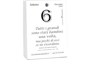 Il Calendario Filosofico 2024, Le premier et l'original calendrier de table avec 365 jours de phrases philosophiques, lire chaque jour une phrase, conçu et créé à Bologne, format A6 de 10 x 14 cm
