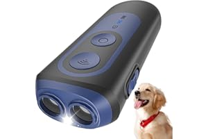 HOLERCOCO Anti-Bell Gerät für Hunde, Ultraschall 3 Modi Hundetrainingsgerät bis 15 m Reichweite, Tragbarer Bellerstopper ohne Schock, Harmloses Hundetraining mit Taschenlampe, Wiederaufladbar für Innen & Außen