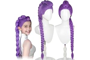 FIENZA Perruque Rumi Violet Cosplay pour enfants, parrucche per costumi anime per uomini e donne, capelli da cantante pop, Halloween, accessori per cosplay (Rumi)