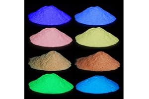 Wtrcsv Fluoreszierender Leuchtpuvler, Epoxidharz Leuchtpulver Mica Pulver, Farbe Pigment Farbpigmente für Epoxy Resin, Neon Farbpulver Glowpulver, 80g (8er×10g)